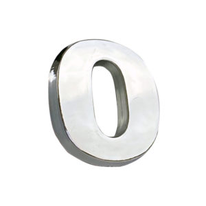 Αυτοκόλλητο Γράμμα Χρωμίου 3D “O” 2.7×2.5cm 1 Τεμάχιο
