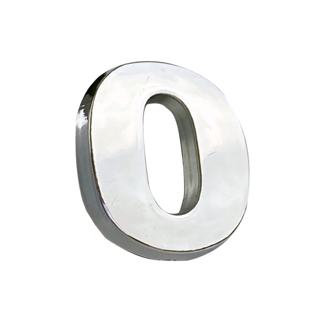 Αυτοκόλλητο Γράμμα Χρωμίου 3D “O” 2.7×2.5cm 1 Τεμάχιο