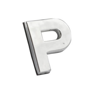 Αυτοκόλλητο Γράμμα Χρωμίου 3D “P” 2.7×2.5cm 1 Τεμάχιο