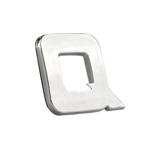 Αυτοκόλλητο Γράμμα Χρωμίου 3D “Q” 2.7×2.5cm 1 Τεμάχιο