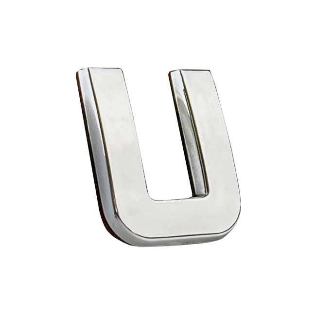 Αυτοκόλλητο Γράμμα Χρωμίου 3D “U” 2.7×2.5cm 1 Τεμάχιο