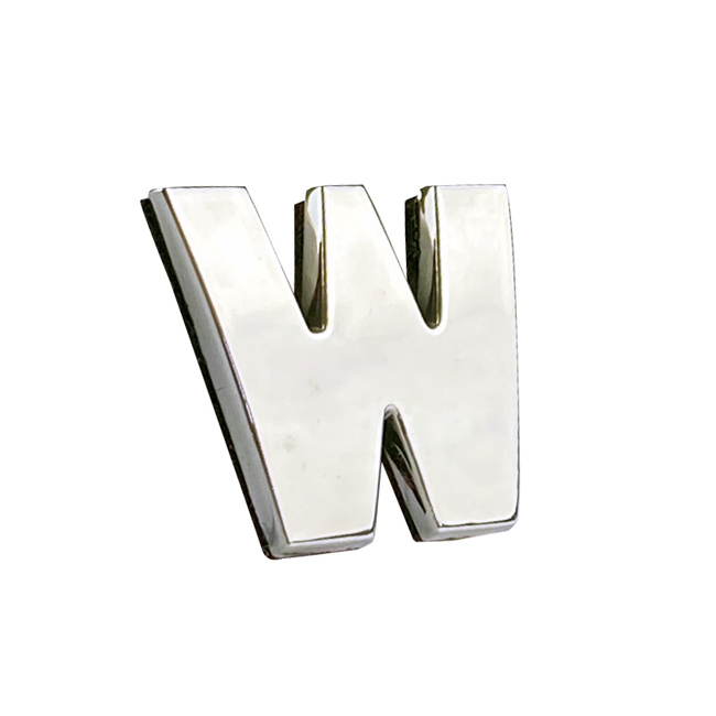 Αυτοκόλλητο Γράμμα Χρωμίου 3D “W” 2.7×2.5cm 1 Τεμάχιο