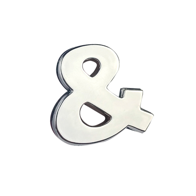 Αυτοκόλλητο Γράμμα Χρωμίου 3D “&” 2.7×2.5cm 1 Τεμάχιο