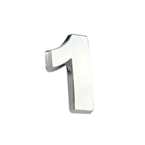 Αυτοκόλλητο Γράμμα Χρωμίου 3D “1” 2.7×2.5cm 1 Τεμάχιο