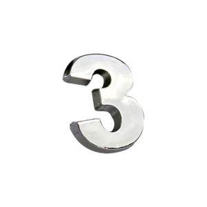 Αυτοκόλλητο Γράμμα Χρωμίου 3D “3” 2.7×2.5cm 1 Τεμάχιο
