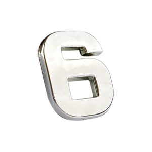 Αυτοκόλλητο Γράμμα Χρωμίου 3D “6” 2.7×2.5cm 1 Τεμάχιο