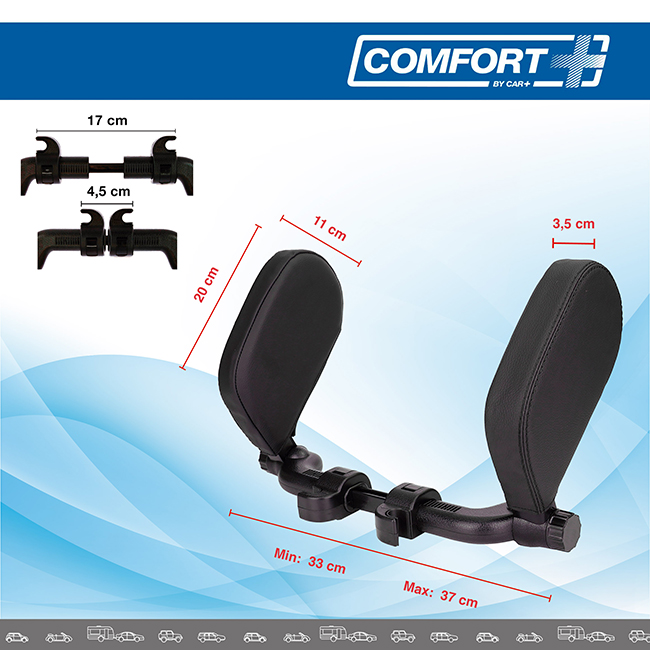 Πλαινά Μαξιλαράκια Προσκέφαλου / Υποστήριξης Λαιμού Memory Foam HLU1000 11x20x3.5cm Μαύρα 1 Τεμάχιο - Image 6