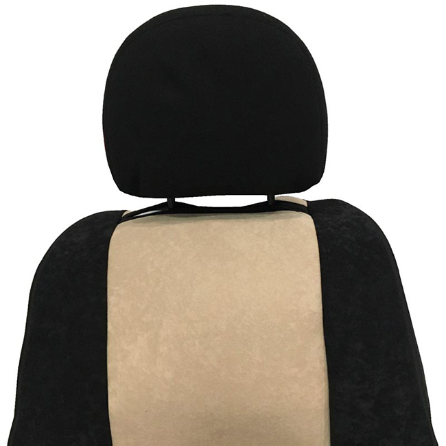 Πλατοκαθίσματα Αυτοκινήτου Alcadara Μαύρο-Μπεζ 2 Τεμάχια - Image 3