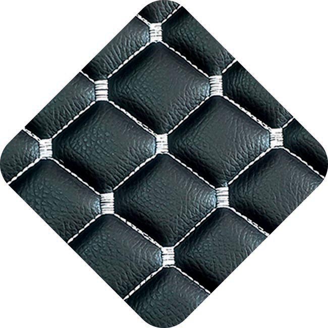 Πλατοκαθίσματα Aυτοκινήτου Δερματίνη Royal Μαύρα Με Γκρι Ραφή 2 Τεμάχια - Image 2