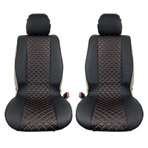 Πλατοκαθίσματα Aυτοκινήτου Δερματίνη Royal Μαύρα Με Κόκκινη Ραφή 2 Τεμάχια