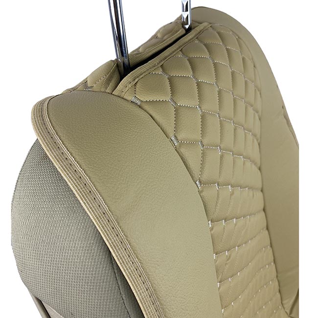 Πλατοκαθίσματα Aυτοκινήτου Δερματίνη Royal Μαύρα Με Κόκκινη Ραφή 2 Τεμάχια - Image 4