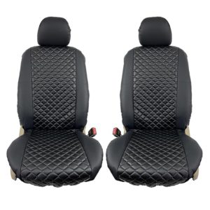 Ημικαλύμματα Καθισμάτων Aυτοκινήτου Δερματίνη Royal Μαύρα  Ζευ 2 Τεμάχια