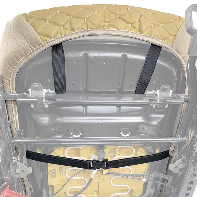 Ημικαλύμματα Καθισμάτων Aυτοκινήτου Δερματίνη Royal Μαύρα Με Μπλε Ραφή Ζευ 2 Τεμάχια - Image 8