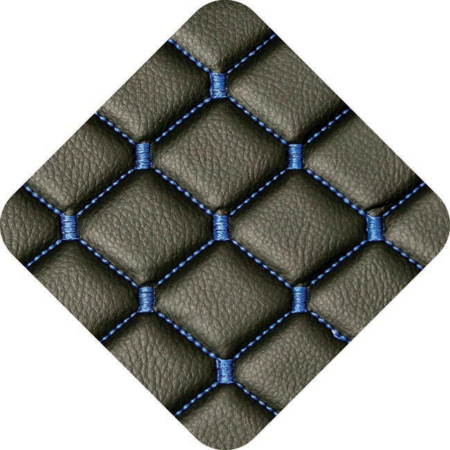 Ημικαλύμματα Καθισμάτων Aυτοκινήτου Δερματίνη Royal Μαύρα Με Μπλε Ραφή Ζευ 2 Τεμάχια - Image 2