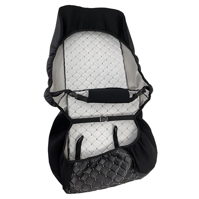 Ημικαλύμματα Καθισμάτων Aυτοκινήτου Δερματίνη Royal Μαύρα Με Κόκκινη Ραφή Ζευ 2 Τεμάχια - Image 7