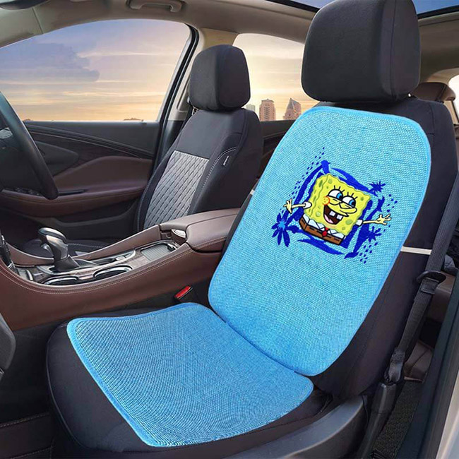 Πλατοκάθισμα Αυτοκινήτου Ψάθα Μπομπ Σφουγγαράκης Χαρούμενος Γαλάζιο 1 Τεμάχιο - Image 5