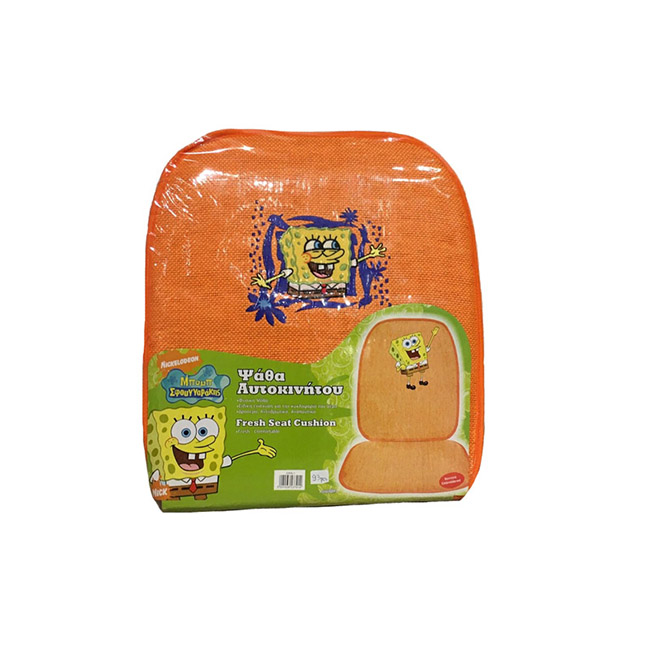 Πλατοκάθισμα Αυτοκινήτου Ψάθα Μπομπ Σφουγγαράκης Χαρούμενος Πορτοκαλί 1 Τεμάχιο - Image 4