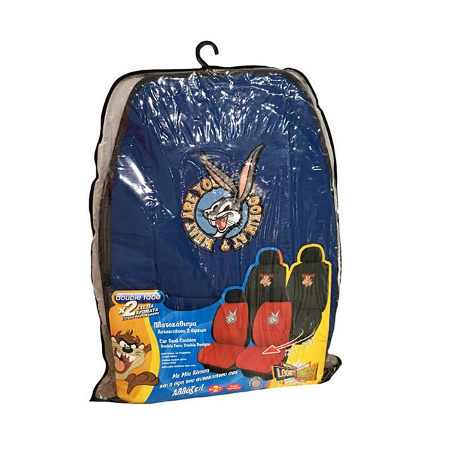 Πλατοκαθίσματα Αυτοκινήτου Διπλής Όψης WB Looney Tunes Μπλε Bugs Bunny - Γκρι Taz 2 Τεμάχια - Image 9