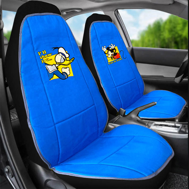 Πλατοκαθίσματα Αυτοκινήτου Διπλής Όψης Disney Mickey Mouse - Donald Duck Μπλε - Γκρι 2 Τεμάχια - Image 4