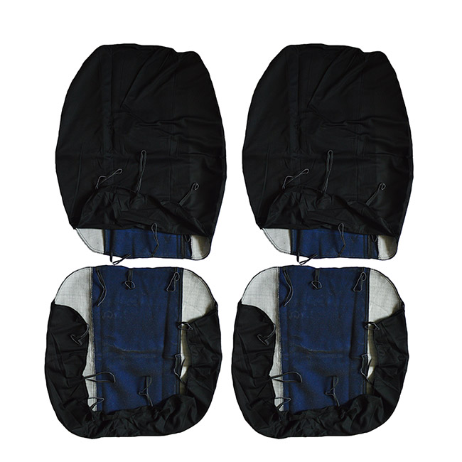 Καλύμματα Αυτοκινήτου Smart Style Μαύρο-Μπλε Σετ 8 Τεμάχια - Image 4