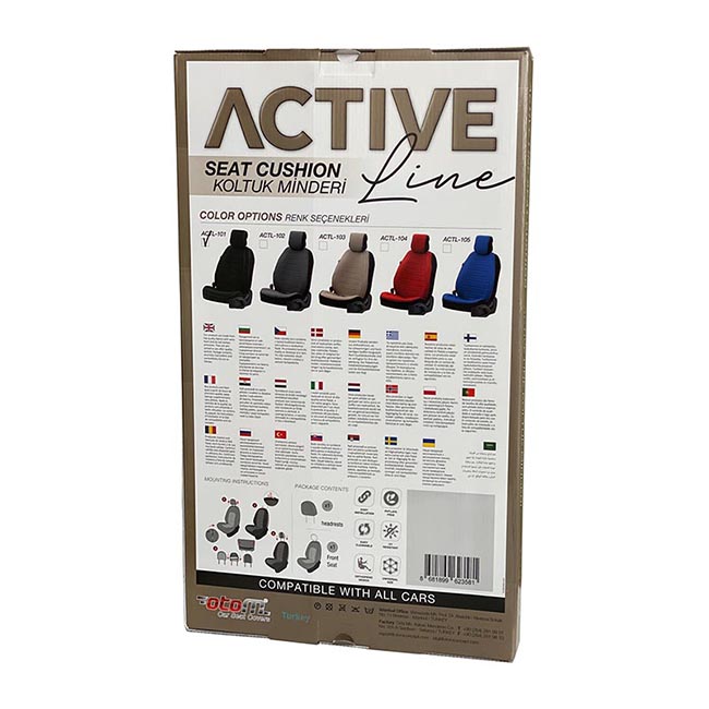 Πλατοκάθισμα Αυτοκινήτου Otom Active Line Ύφασμα Τύπου Lacoste Ανάγλυφο Γκρι ACTL-102 1 Τεμάχιο - Image 2