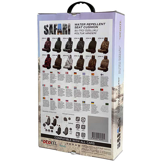 Ημικάλυμμα Καθίσματος Αυτοκινήτου Otom Safari Concept Ύφασμα Παραλλαγής "Camouflage" Αδιάβροχο SFRM-106 1 Τεμάχιο - Image 4