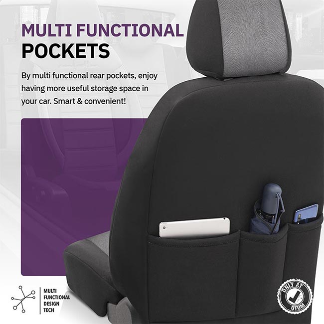 Καλύμματα Αυτοκινήτου Otom Comfortline Design Universal Sued / Rachel / Δερματίνη Σετ Εμπρός / Πίσω Μαύρο - Γκρι CMF-206 11 Τεμάχια - Image 5