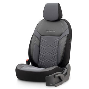 Καλύμματα Αυτοκινήτου Otom Reflective Design Universal Jacquard / Rachel / Δερματίνη Σετ Εμπρός / Πίσω Μαύρο – Σκούρο Γκρι RFL-2603 11 Τεμάχια