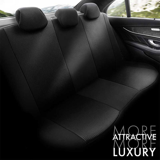 Καλύμματα Αυτοκινήτου Otom Tempo Design Universal Βαμβακερό Ύφασμα Rachel Σετ Εμπρός / Πίσω Μαύρο TMP-1501 11 Τεμάχια - Image 5