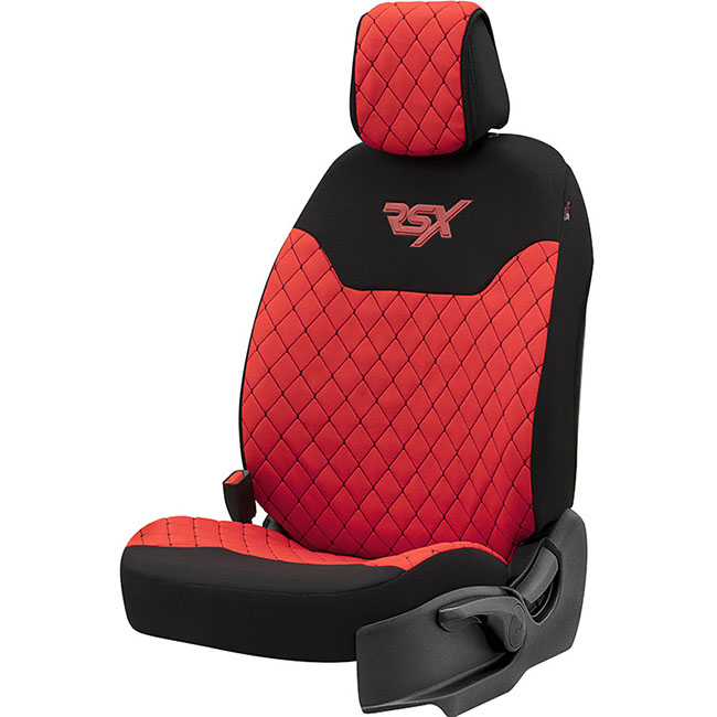 Ημικαλύμματα Καθισμάτων Αυτοκινήτου Otom RSX Sport Ύφασμα Κεντητό Καπιτονέ Κόκκινο - Μαύρο RSXL-104 2 Τεμάχια - Image 2