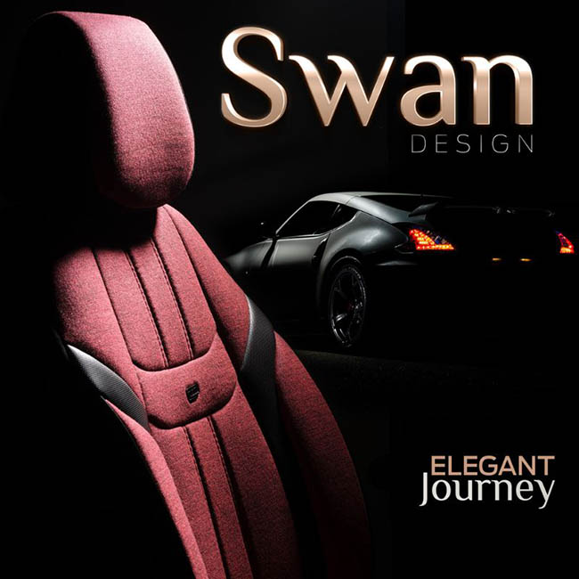 Καλύμματα Αυτοκινήτου Otom Swan Universal Λινό Ύφασμα / Rachel / Δερματίνη Σετ Εμπρός / Πίσω Κόκκινο - Μαύρο SWN-502 11 Τεμάχια - Image 3