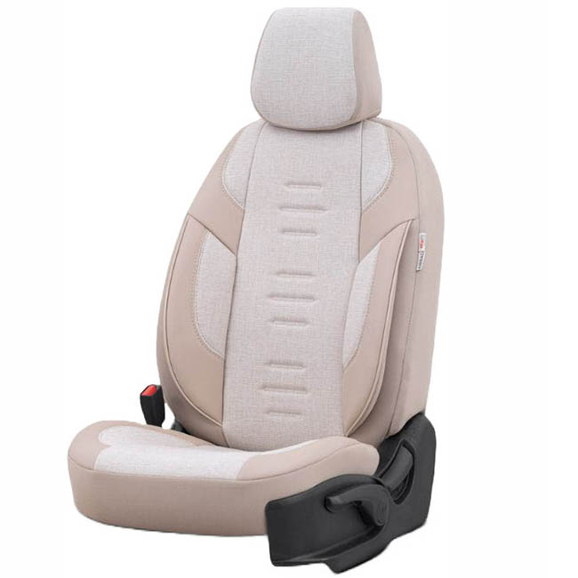 Καλύμματα Αυτοκινήτου Otom Throne Universal Λινό Ύφασμα / Rachel / Δερματίνη Σετ Εμπρός / Πίσω Μπεζ THR-104 11 Τεμάχια - Image 2