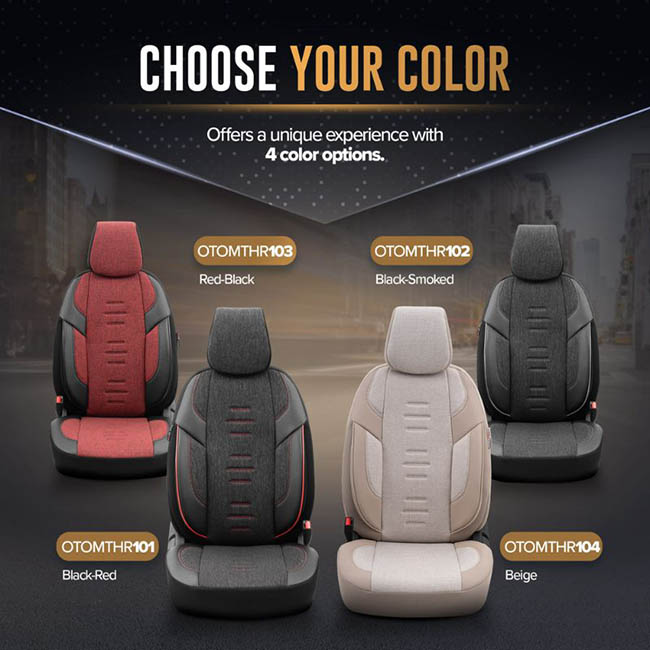 Καλύμματα Αυτοκινήτου Otom Throne Universal Λινό Ύφασμα / Rachel / Δερματίνη Σετ Εμπρός / Πίσω Μπεζ THR-104 11 Τεμάχια - Image 7