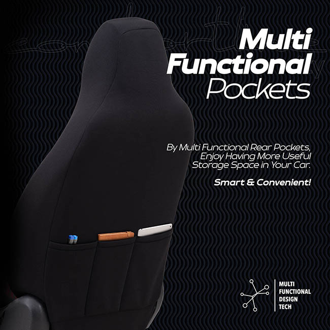 Καλύμματα Αυτοκινήτου Otom Comfortline City Design Universal Sued / Rachel / Δερματίνη Σετ Εμπρός / Πίσω Με Ενσωματωμένα Προσκέφαλα Μαύρο CMF-209CTY 11 Τεμαχίων - Image 3