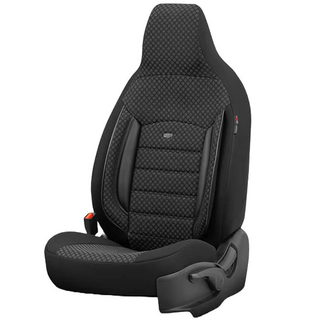 Καλύμματα Αυτοκινήτου Otom Sport Plus City Design Universal Βαμβακερό Ύφασμα / Rachel / Δερματίνη Σετ Εμπρός / Πίσω Με Ενσωματωμένα Προσκέφαλα Μαύρο SPTPLS-101CTY 11 Τεμαχίων - Image 4