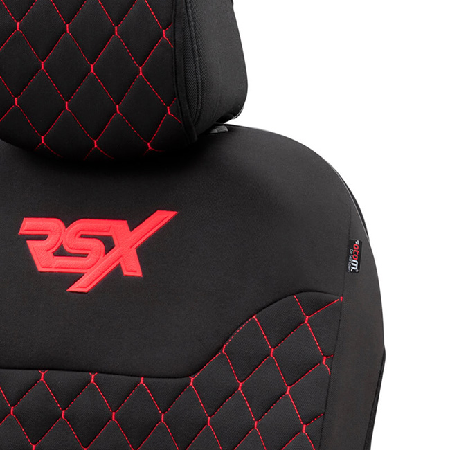 Ημικαλύμματα Μπροστινών Καθισμάτων Otom RSX Sport Ύφασμα Κεντητό Καπιτονέ Μαύρο Με Κόκκινη Ραφή RSXL-102 2 Τεμάχια - Image 5