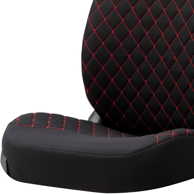 Ημικαλύμματα Μπροστινών Καθισμάτων Otom RSX Sport Ύφασμα Κεντητό Καπιτονέ Μαύρο Με Κόκκινη Ραφή RSXL-102 2 Τεμάχια - Image 3