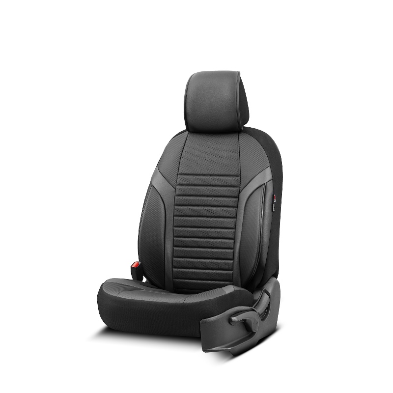 Καλύμματα Αυτοκινήτου Otom Coral Design Universal Full Δερματίνη Σετ Εμπρός / Πίσω Μαύρο / Γκρι CRΑL-106 11 Τεμαχίων - Image 6