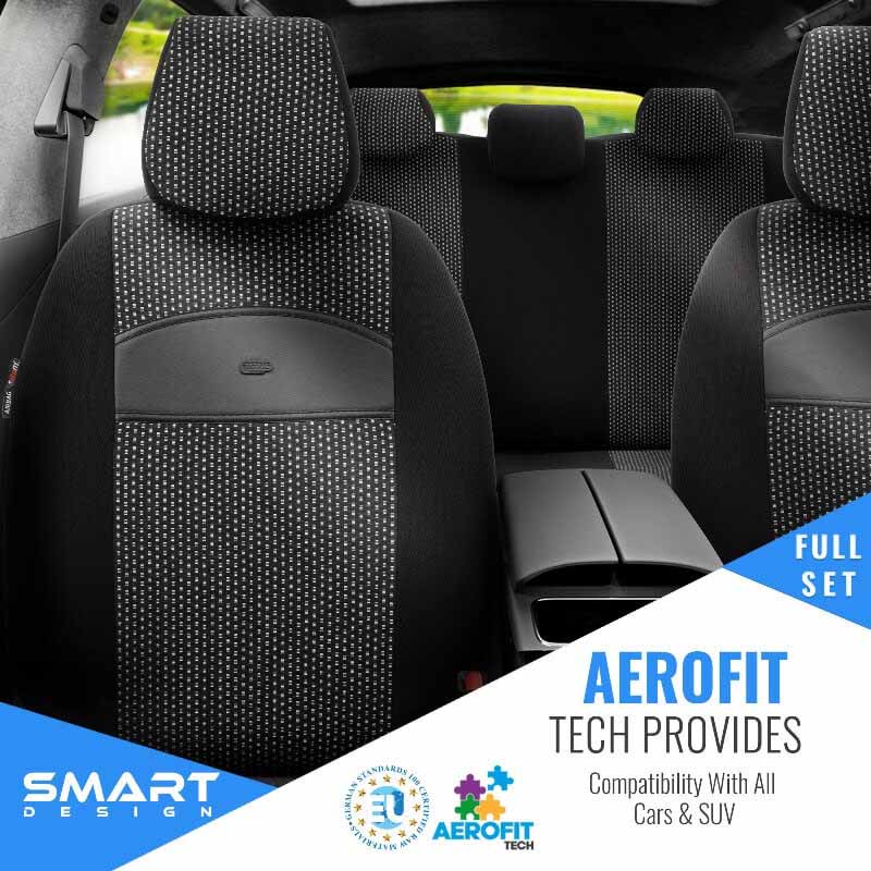 Καλύμματα Αυτοκινήτου Otom Smart Design Universal Ύφασμα / Δερματίνη Σετ Εμπρός / Πίσω Μαύρο SLΤSΜΤ101-ΝΖ 11 Τεμάχια - Image 6