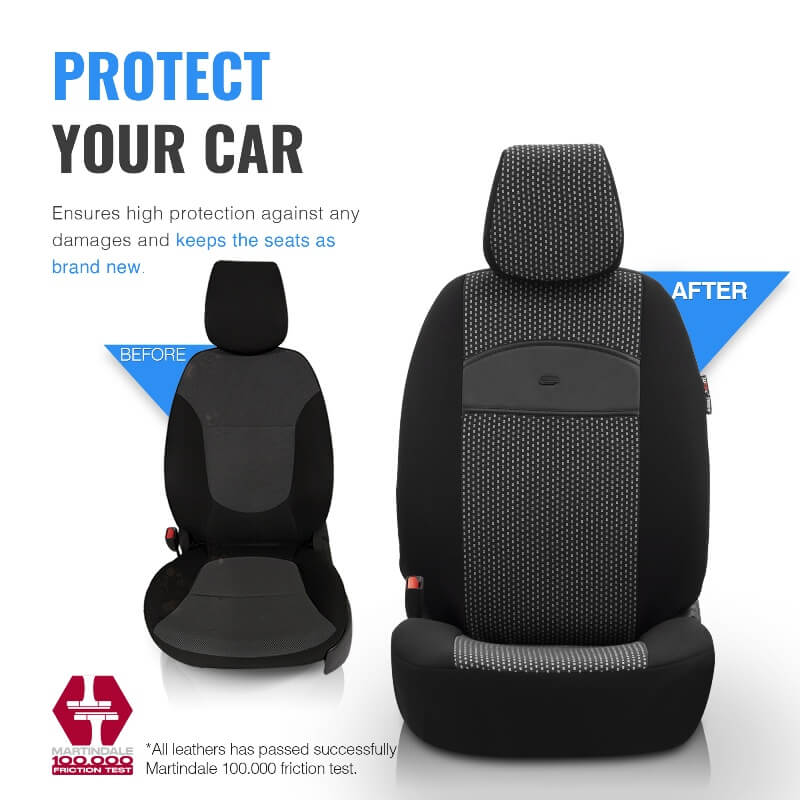 Καλύμματα Αυτοκινήτου Otom Smart Design Universal Ύφασμα / Δερματίνη Σετ Εμπρός / Πίσω Μαύρο SLΤSΜΤ101-ΝΖ 11 Τεμάχια - Image 9