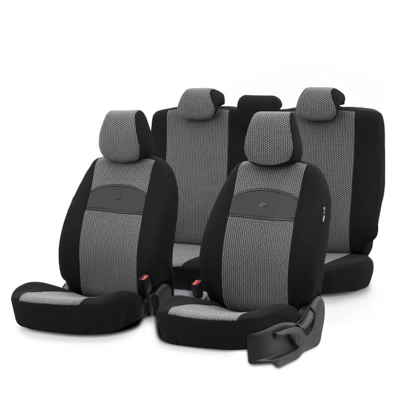 Καλύμματα Αυτοκινήτου Otom Smart Design Universal Ύφασμα / Δερματίνη Σετ Εμπρός / Πίσω Μαύρο / Γκρι SLTSMT102-NZ 11 Τεμαχίων