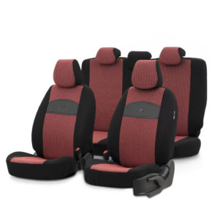 Καλύμματα Αυτοκινήτου Otom Smart Design Universal Ύφασμα / Δερματίνη Σετ Εμπρός / Πίσω Μαύρο / Κόκκινο SLTSMT103-NZ 11 Τεμαχίων