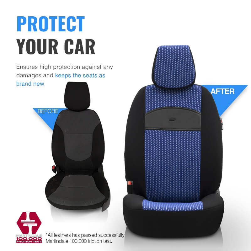 Καλύμματα Αυτοκινήτου Otom Smart Design Universal Ύφασμα / Δερματίνη Σετ Εμπρός / Πίσω Μαύρο / Μπλε SLTSMT104-NZ 11 Τεμαχίων - Image 10