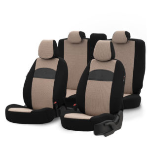 Καλύμματα Αυτοκινήτου Otom Smart Design Universal Ύφασμα / Δερματίνη Σετ Εμπρός / Πίσω Μαύρο / Μπεζ SLTSMT106-NZ 11 Τεμαχίων