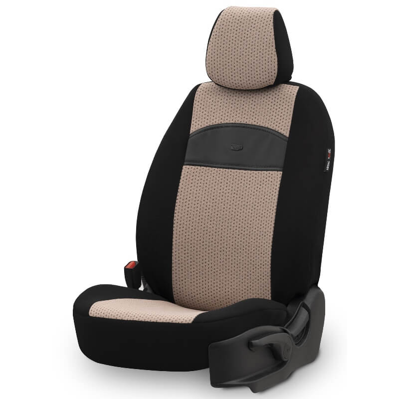 Καλύμματα Αυτοκινήτου Otom Smart Design Universal Ύφασμα / Δερματίνη Σετ Εμπρός / Πίσω Μαύρο / Μπεζ SLTSMT106-NZ 11 Τεμαχίων - Image 5