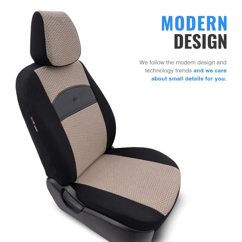Καλύμματα Αυτοκινήτου Otom Smart Design Universal Ύφασμα / Δερματίνη Σετ Εμπρός / Πίσω Μαύρο / Μπεζ SLTSMT106-NZ 11 Τεμαχίων - Image 7