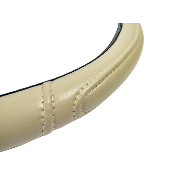 Κάλυμμα Τιμονιού Αυτοκινήτου Δερματίνη Με Γαζιά Μπεζ Medium 38cm 1 Τεμάχιο - Image 3