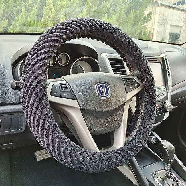 Κάλυμμα Τιμονιού Αυτοκινήτου Πετσετέ Comfort Μαύρο Medium 38cm 1 Τεμάχιο - Image 4