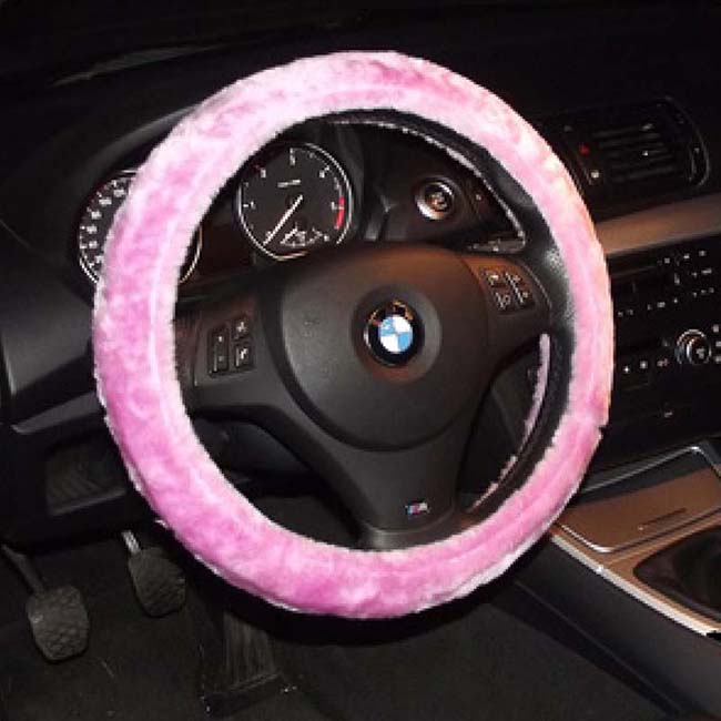Κάλυμμα Tιμονιού Αυτοκινήτου Χνουδωτό Girly Pinky 2505059 Ροζ Medium 37-39CM 1 Τεμάχιο - Image 5