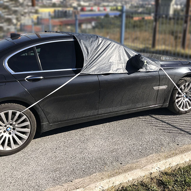 Ηλιοπροστασία - Καλύπτρα Εξωτερική Μπροστινών Παραθύρων Ενισχυμένη Feral 250x170cm Με Αντανακλαστική Ταινία Στους Καθρέπτες & Ιμάντες Πρόσδεσης 1 Τεμάχιο - Image 6